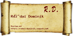 Rádai Dominik névjegykártya